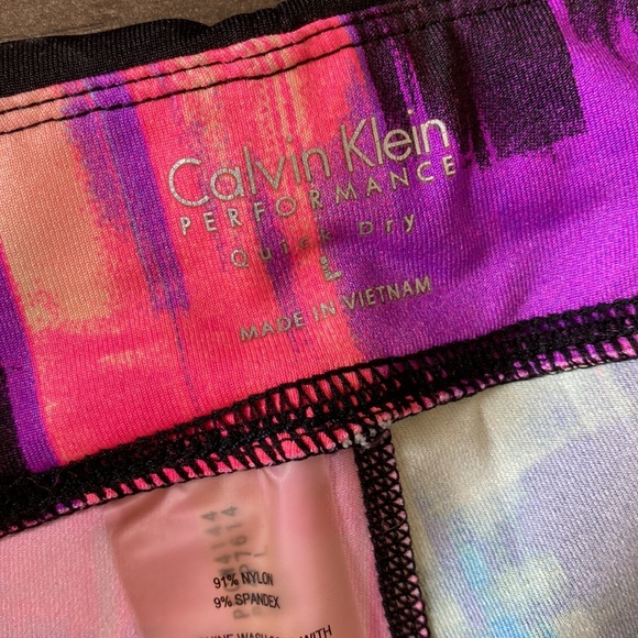 Calvin Klein Performance multicoloured abstract crop leggings yoga workout - Picture 6 of 10